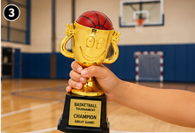 Load image into Gallery viewer, Happy Cup Trophy 6" Tall with Custom Gold Plate , Personalized Engraving Gifts shipped from USA.