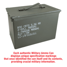Load image into Gallery viewer, Fat 50 Caliber Army Surplus Steel Can, Personalized Engraving Gifts shipped from USA.