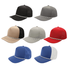 Load image into Gallery viewer, Performance Hat with Rope and Custom Leatherette Hex Patch, Personalized Engraving Gifts shipped from USA.