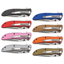 Load image into Gallery viewer, Bison River 4 1/4" Pocket Knife, Anodized Aluminum/Stainless Steel, Personalized Engraving Gifts shipped from USA.