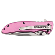 Load image into Gallery viewer, Bison River 4 1/4" Pocket Knife, Anodized Aluminum/Stainless Steel, Personalized Engraving Gifts shipped from USA.