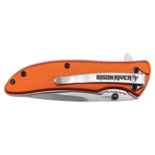 Load image into Gallery viewer, Bison River 4 1/4" Pocket Knife, Anodized Aluminum/Stainless Steel, Personalized Engraving Gifts shipped from USA.