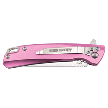 Load image into Gallery viewer, Bison River 4" Pocket Knife with Ball Bearing Open Mechanism, Anodized Aluminum/Stainless Steel, Personalized Engraving Gifts shipped from USA.