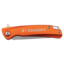 Load image into Gallery viewer, Bison River 4" Pocket Knife with Ball Bearing Open Mechanism, Anodized Aluminum/Stainless Steel, Personalized Engraving Gifts shipped from USA.