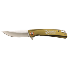 Load image into Gallery viewer, Bison River 4" Pocket Knife with Ball Bearing Open Mechanism, Anodized Aluminum/Stainless Steel, Personalized Engraving Gifts shipped from USA.