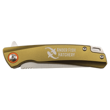 Load image into Gallery viewer, Bison River 4" Pocket Knife with Ball Bearing Open Mechanism, Anodized Aluminum/Stainless Steel, Personalized Engraving Gifts shipped from USA.