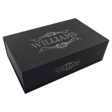 Load image into Gallery viewer, Beer Set with Two 14 oz. Mugs and One Rawhide Laserable Leatherette Bottle Opener-Black, Box Lasers to Silverer