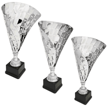 Load image into Gallery viewer, Silver/Gold Metal Flag Cup Trophy with free custom plate, Personalized Engraving Gifts shipped from USA.