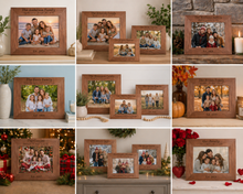 Load image into Gallery viewer, Personalized Genuine Walnut Picture Frame, Custom Engraved Gifts shipped from USA.