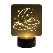 Load image into Gallery viewer, Custom LED Acrylic Sign with RGB Light Base, Engraved Acrylic Display, 16 Color LED Night Light Cocktail Menu, Bar Sign, Logo Display