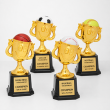 Load image into Gallery viewer, Happy Cup Trophy 6" Tall with Custom Gold Plate , Personalized Engraving Gifts shipped from USA.
