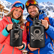 Load image into Gallery viewer, Personalized Polar Camel Insulated Jug, 64 oz or 128 oz, Black Stainless Steel, Laser Engraved