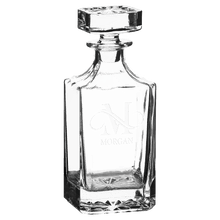 Load image into Gallery viewer, Custom 750ml Square Glass Decanter Set with Four Glasses and Gift Box