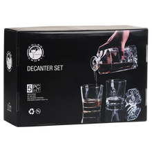 Load image into Gallery viewer, Custom 750ml Square Glass Decanter Set with Four Glasses and Gift Box