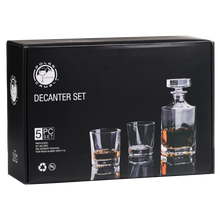 Load image into Gallery viewer, Custom 750ml Square Glass Decanter Set with Four Glasses and Gift Box
