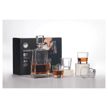 Load image into Gallery viewer, 750ML 12" Tequila Decanter Set with Four 8 oz. Glasses in a Black Gift Box with Printed Paper Sleeve. Personalized Engraving Gifts shipped from USA.