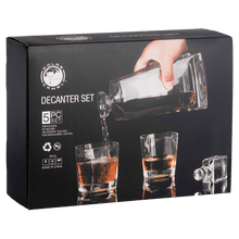 Load image into Gallery viewer, 750ML 12" Tequila Decanter Set with Four 8 oz. Glasses in a Black Gift Box with Printed Paper Sleeve. Personalized Engraving Gifts shipped from USA.