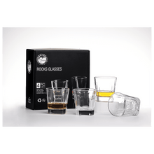 Load image into Gallery viewer, Custom 750ml Square Glass Decanter Set with Four Glasses and Gift Box