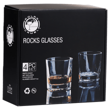 Load image into Gallery viewer, Custom 750ml Square Glass Decanter Set with Four Glasses and Gift Box