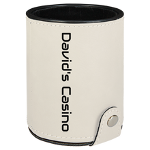 Load image into Gallery viewer, Personalized Laserable Leatherette Dice Cup with 5 Dice, Personalized Engraving Gifts shipped from USA.