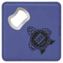 Load image into Gallery viewer, Custom 4" x 4" Square Laser Leatherette Bottle Opener Coaster, Personalized Engraving Gifts shipped from USA.