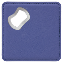Load image into Gallery viewer, Custom 4" x 4" Square Laser Leatherette Bottle Opener Coaster, Personalized Engraving Gifts shipped from USA.