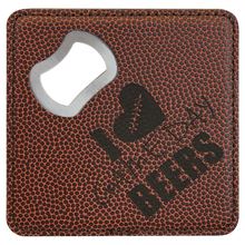 Load image into Gallery viewer, Custom 4" x 4" Square Laser Leatherette Bottle Opener Coaster, Personalized Engraving Gifts shipped from USA.