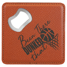 Load image into Gallery viewer, Custom 4" x 4" Square Laser Leatherette Bottle Opener Coaster, Personalized Engraving Gifts shipped from USA.