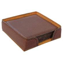 Load image into Gallery viewer, Custom 4" x 4" Square Laser Leatherette 6-Coaster Set, Personalized Engraving Gifts shipped from USA.