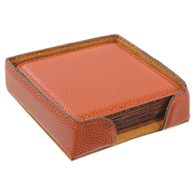 Load image into Gallery viewer, Custom 4" x 4" Square Laser Leatherette 6-Coaster Set, Personalized Engraving Gifts shipped from USA.