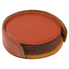 Load image into Gallery viewer, Custom 4&quot; Round Laserable Leatherette 6-Coaster Set

