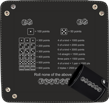 Load image into Gallery viewer, Personalized Dice Tray and Cup Set, Faux Leather Farkle Game, Personalized Engraving Gifts shipped from USA.