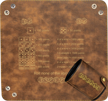 Load image into Gallery viewer, Personalized Dice Tray and Cup Set, Faux Leather Farkle Game, Personalized Engraving Gifts shipped from USA.