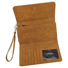 Load image into Gallery viewer, Personalized Wristlet Wallet, Engraved RFID Leatherette Wallet, Custom Women’s Wallet with Strap, Creekside Collection Gift