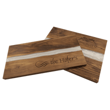 Load image into Gallery viewer, Acacia with White Pearl Resin Serving Board, Personalized Engraving Gifts shipped from USA.