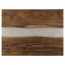 Load image into Gallery viewer, Acacia with White Pearl Resin Serving Board, Personalized Engraving Gifts shipped from USA.