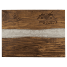 Load image into Gallery viewer, Acacia with White Pearl Resin Serving Board, Personalized Engraving Gifts shipped from USA.