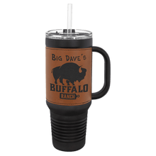 Load image into Gallery viewer, Custom Polar Camel 40 oz. Laserable Leatherette Travel Mug with a Handle, Straw Included