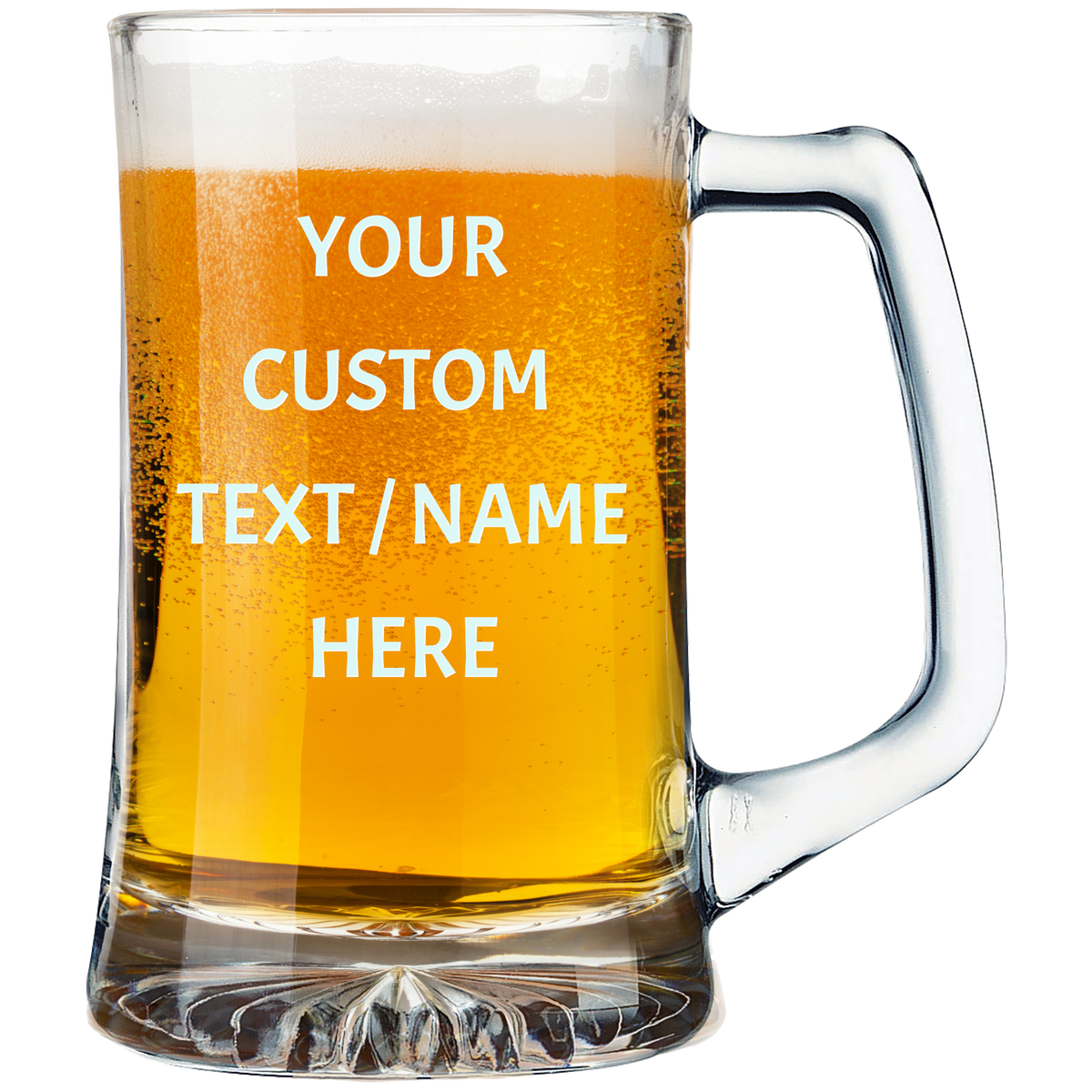 25 oz. Custom Beer Mug with Handle – Art Laser Engraving