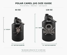 Load image into Gallery viewer, Personalized Polar Camel Insulated Jug, 64 oz or 128 oz, Black Stainless Steel, Laser Engraved