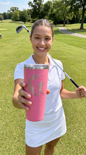 Load image into Gallery viewer, 20 oz. Golf Tumbler with Dimples and Clear Slider Lid, Polar Camel, Custom. Personalized Engraving Gifts shipped from USA.