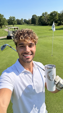 Load image into Gallery viewer, 20 oz. Golf Tumbler with Dimples and Clear Slider Lid, Polar Camel, Custom. Personalized Engraving Gifts shipped from USA.