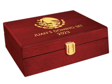 Load image into Gallery viewer, Custom Double Twelves Dominos Set with 91 Dominos in Luxury Rosewood Smooth Finish Gift Box
