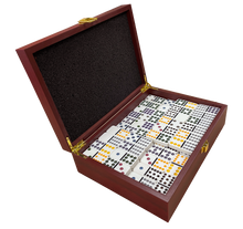 Load image into Gallery viewer, Custom Double Twelves Dominos Set with 91 Dominos in Luxury Rosewood Smooth Finish Gift Box