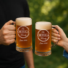 Load image into Gallery viewer, Beer Set with Two 14 oz. Mugs and One Rawhide Laserable Leatherette Bottle Opener-Black, Box Lasers to Silverer