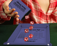 Load image into Gallery viewer, Personalized Dice Tray and Cup Set, Faux Leather Farkle Game, Personalized Engraving Gifts shipped from USA.