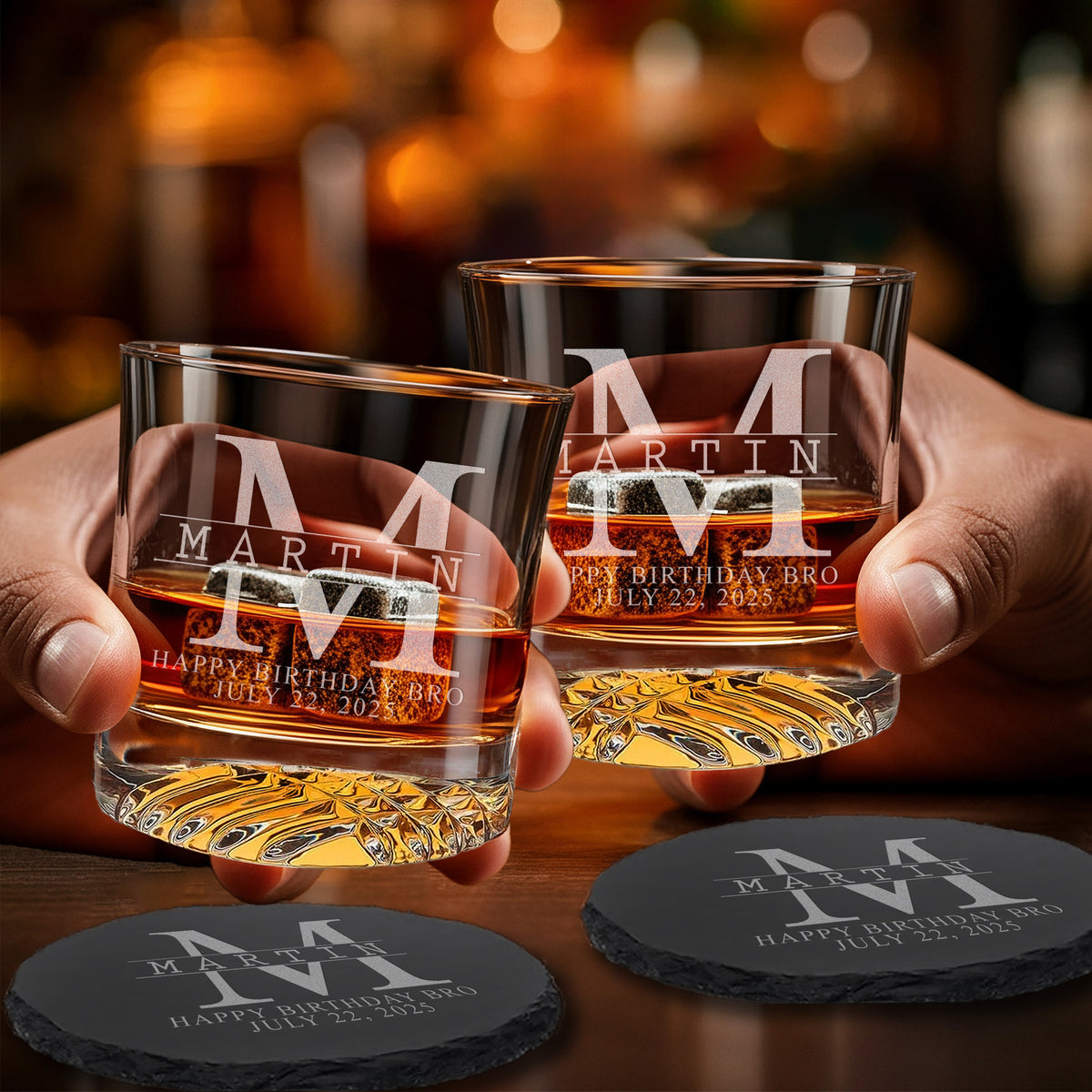Whiskey Bachelor Set with Two Glasses, Two 4