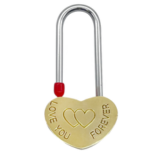 Load image into Gallery viewer, Love Lock,VerRich 3.5 Inches Cute Mini Engraved Love You Forever Double Heart Lock Solid Brass Wish Lock Everlasting Love for Lovers Wedding, Valentines, Anniversary, Travel (NO Key)