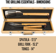 Load image into Gallery viewer, Custom 3-Piece BBQ Set in Bamboo Case