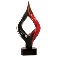 Load image into Gallery viewer, 13 1/4" Red & Black Twist Art Glass